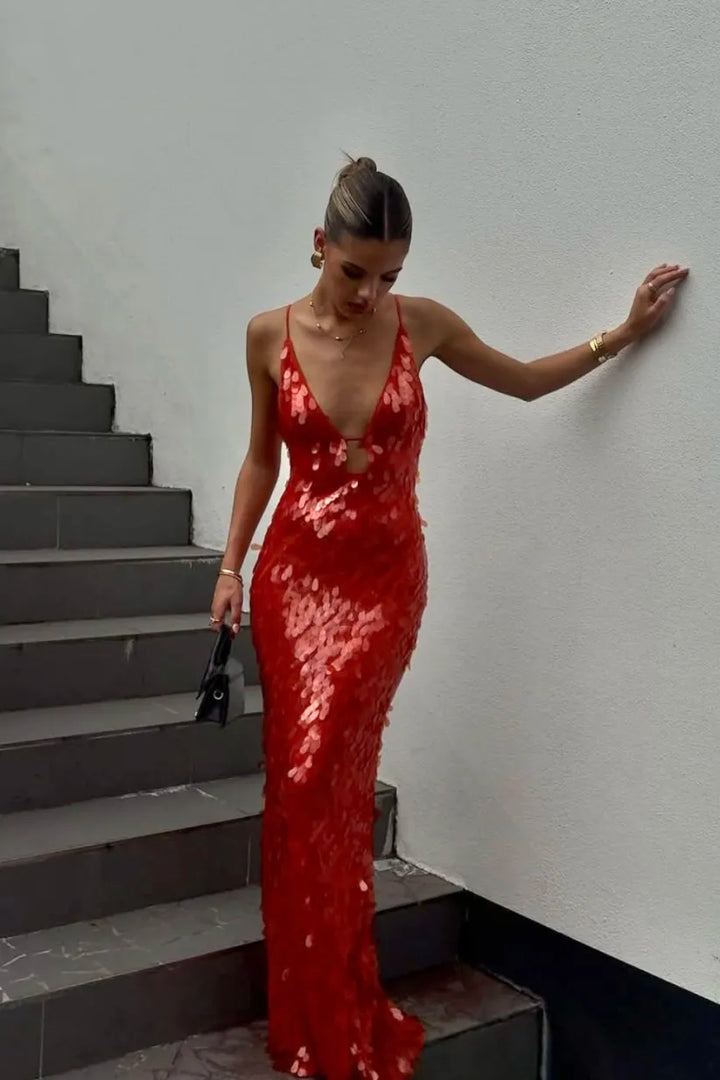 Viviana™ | Abito Maxi Lungo con Paillettes