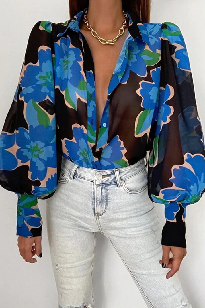 Viviana™ | Blusa Floreale con Maniche a Palloncino