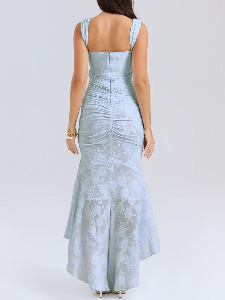 Viviana™ | Abito maxi floreale blu campanula