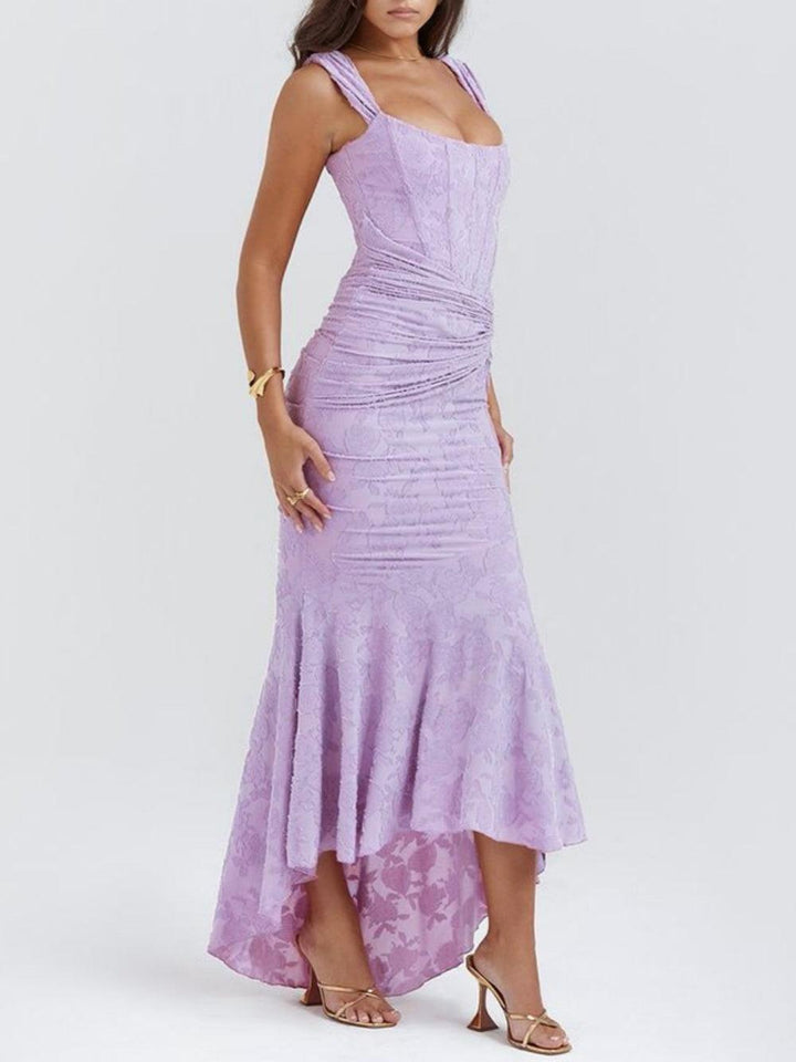 Viviana™ | Abito maxi floreale blu campanula