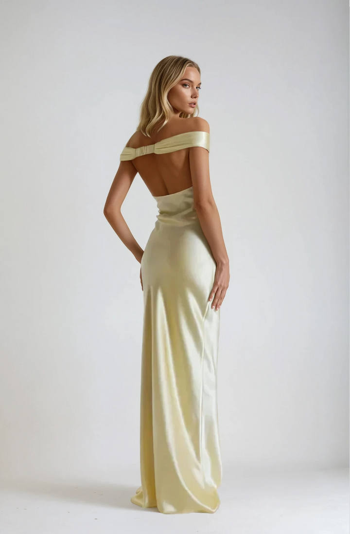 Viviana™ | Abito Maxi in Satin Senza Schiena
