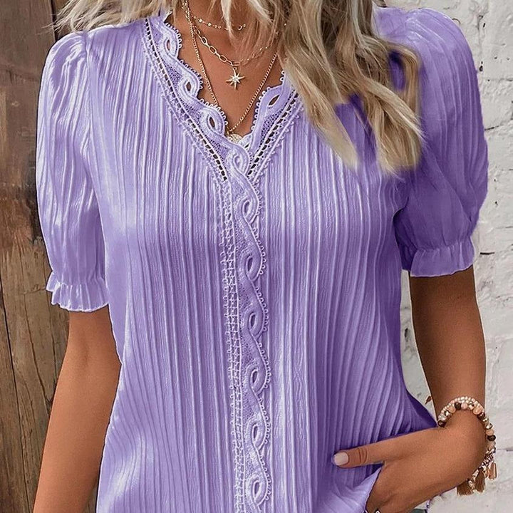 Viviana™ | Blusa Donna Bianca con Pizzo