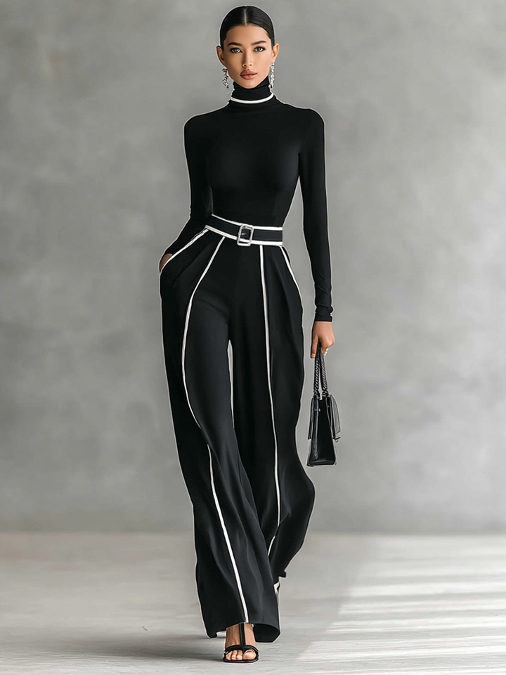 Viviana™ | Completo 2 pezzi – Dolcevita & Pantaloni con cintura