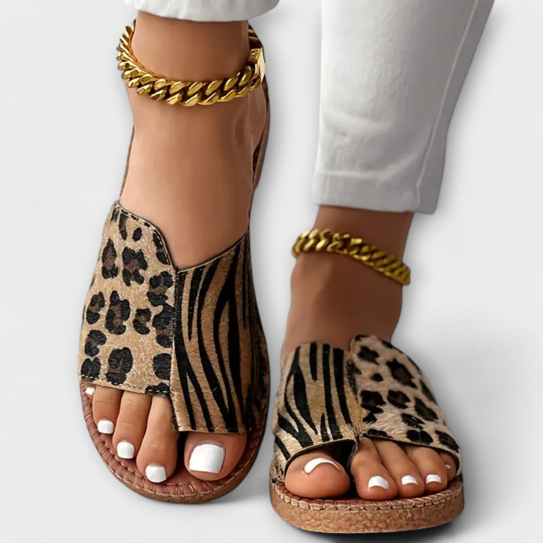 Viviana™ | Pantofole leopardate bicolori