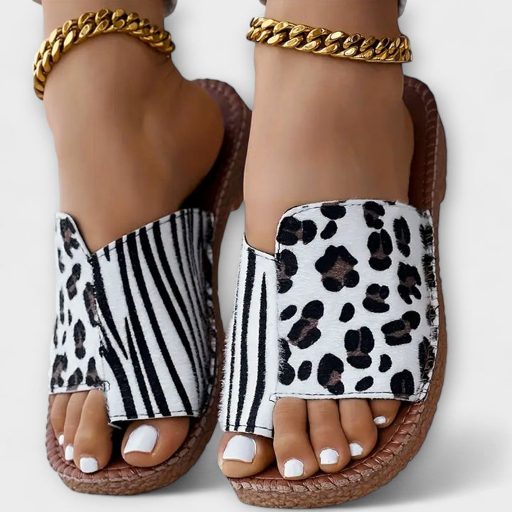Viviana™ | Pantofole leopardate bicolori