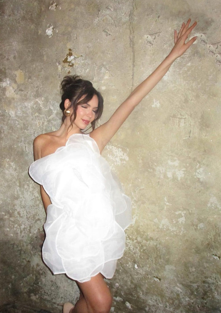 Viviana™ | Abito Mini a Spalla Scoperta con Fiori
