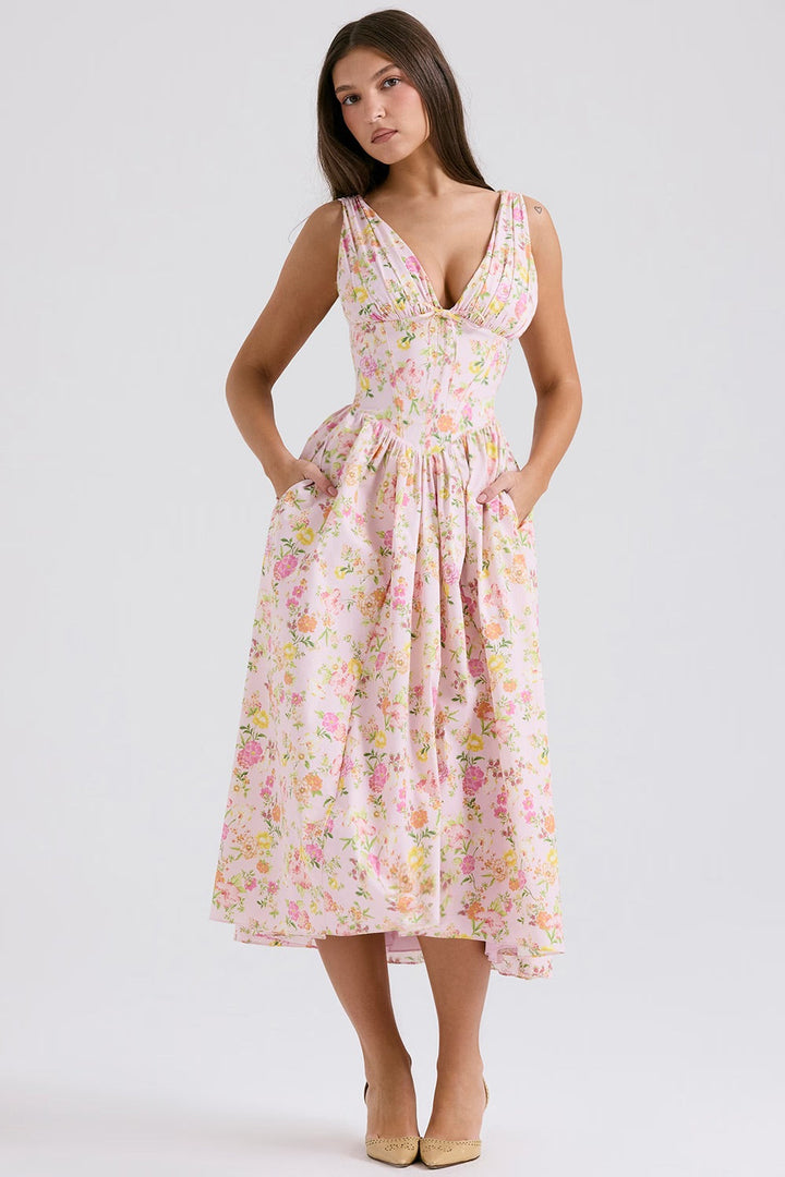 Viviana™ | Abito Midi Estivo a Fiori Colorati
