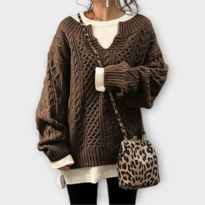 Viviana™ | Maglione Oversize con Motivo a Treccia