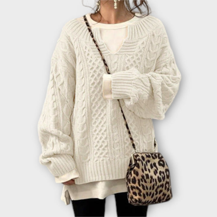Viviana™ | Maglione Oversize con Motivo a Treccia