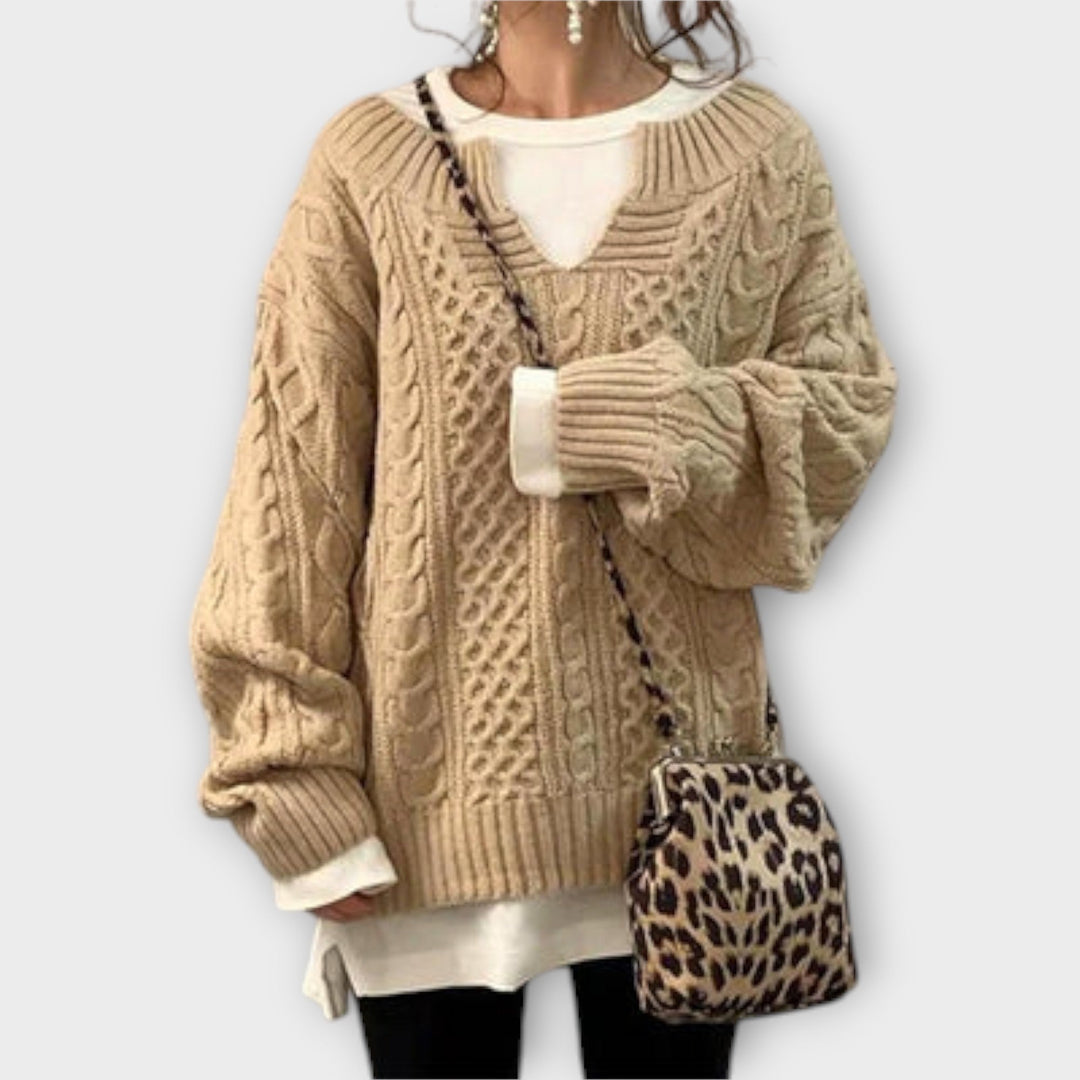 Viviana™ | Maglione Oversize con Motivo a Treccia