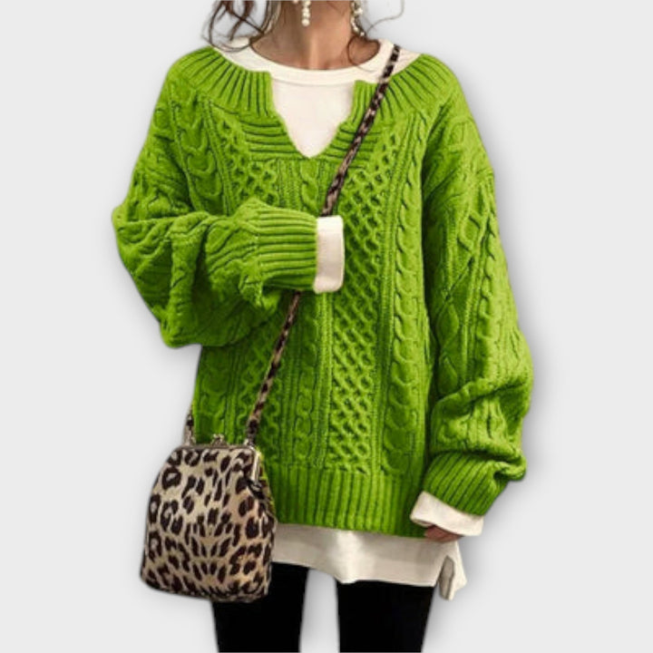Viviana™ | Maglione Oversize con Motivo a Treccia