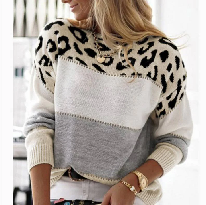 Viviana™ |Maglione Casual con Design Leopardo