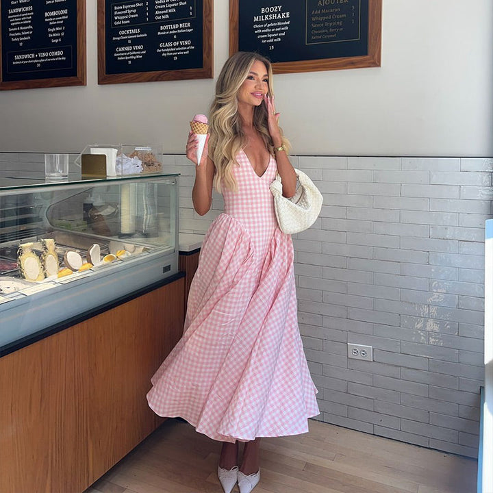 Viviana™ | Abito Midi a Fantasia Check