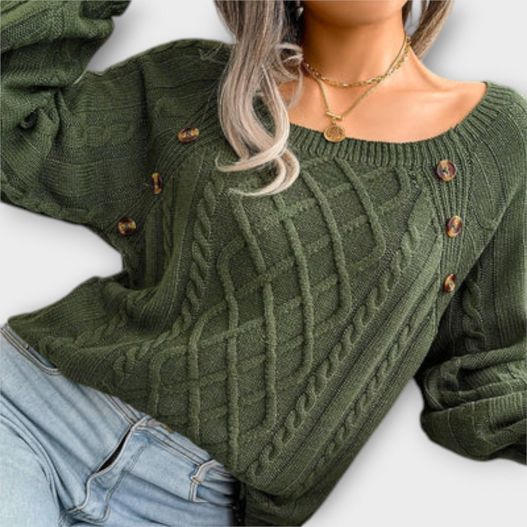 Viviana™ | Maglione lavorato a maglia con bottoni