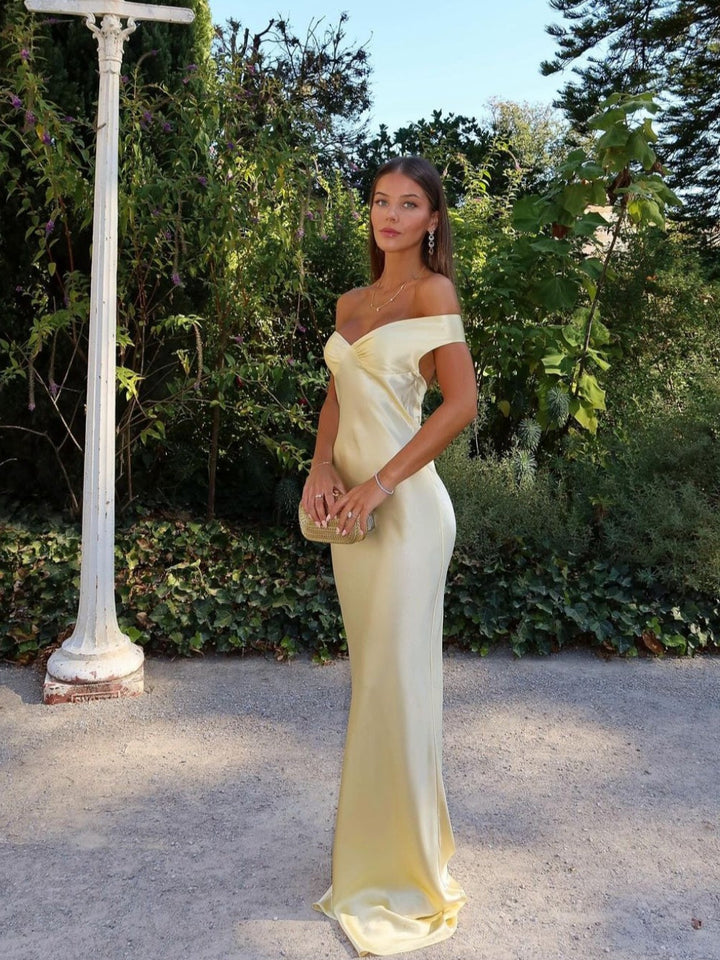 Viviana™ | Abito Maxi in Satin Senza Schiena