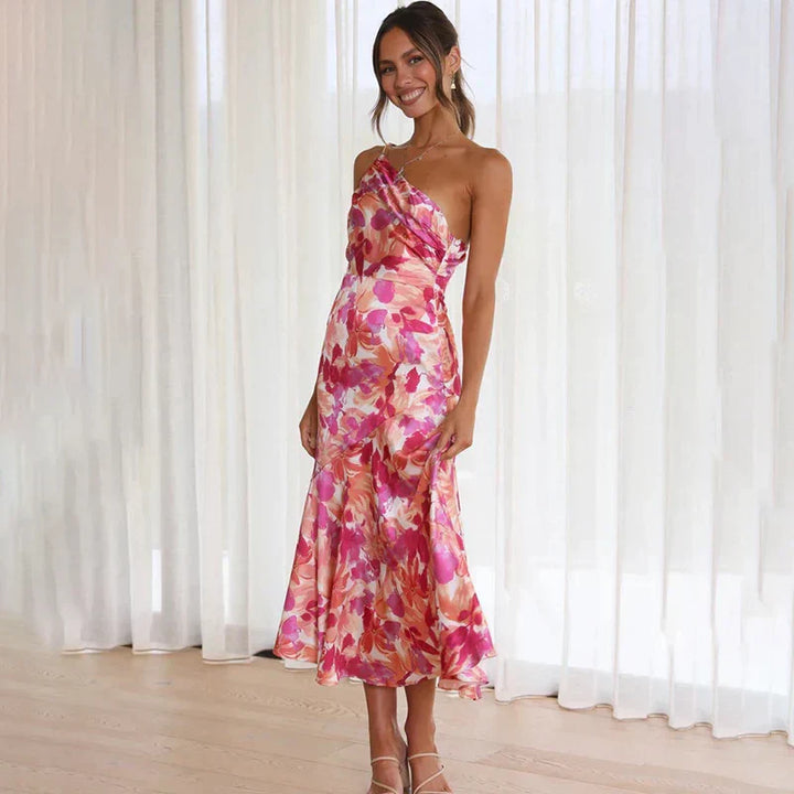 Viviana™ | Abito off-shoulder floreale rosa