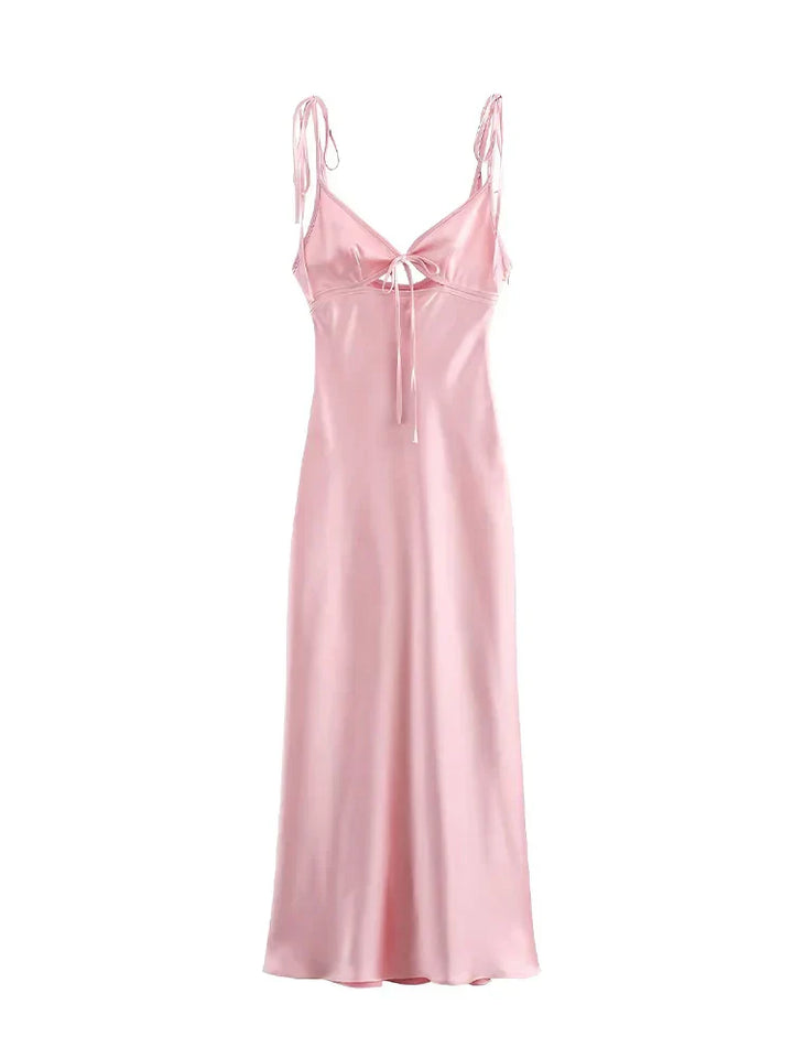 Viviana™ | Abito Maxy in Raso Senza Maniche