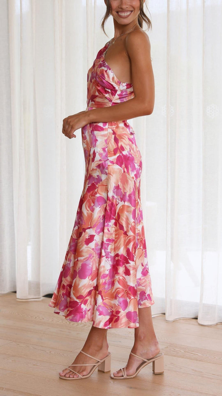 Viviana™ | Abito Midi Floreale con Spalla Scoperta