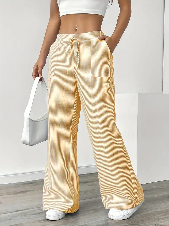 Viviana - Elegante Pantalone A Righe Con Tasche