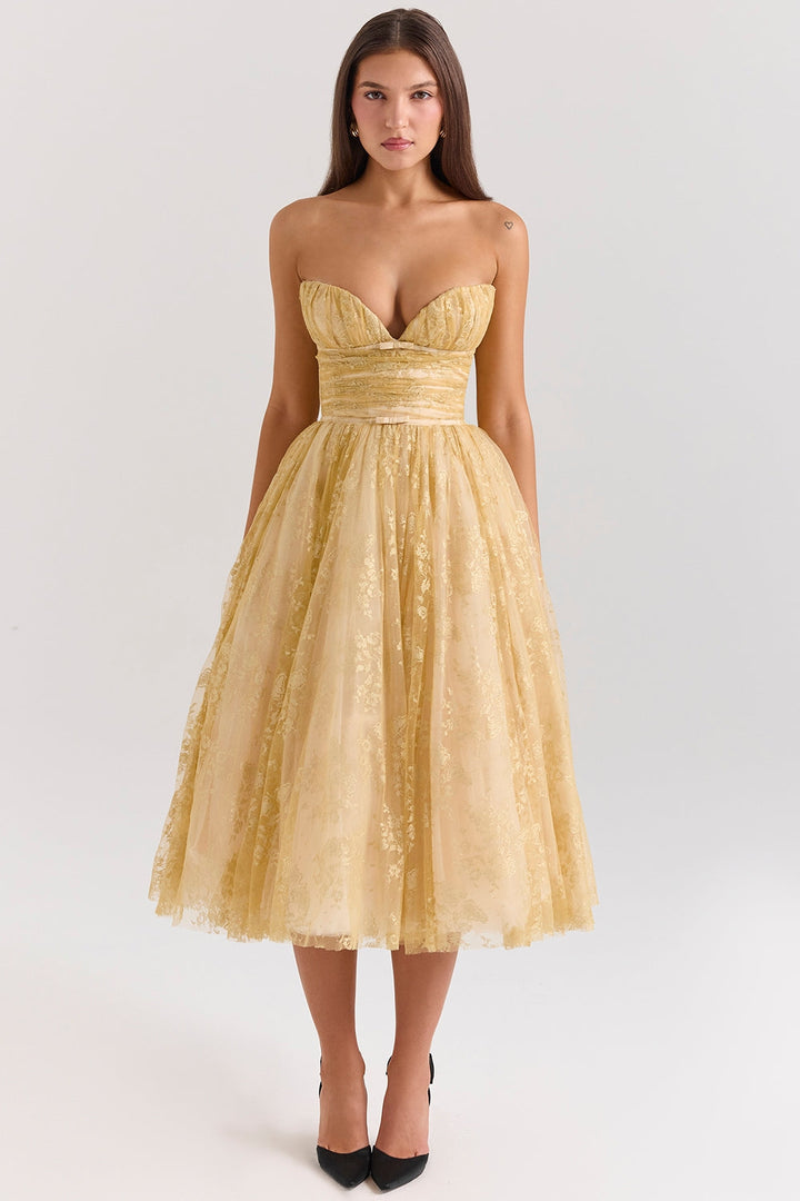 Viviana™ | Vestito Corsetto Dorato