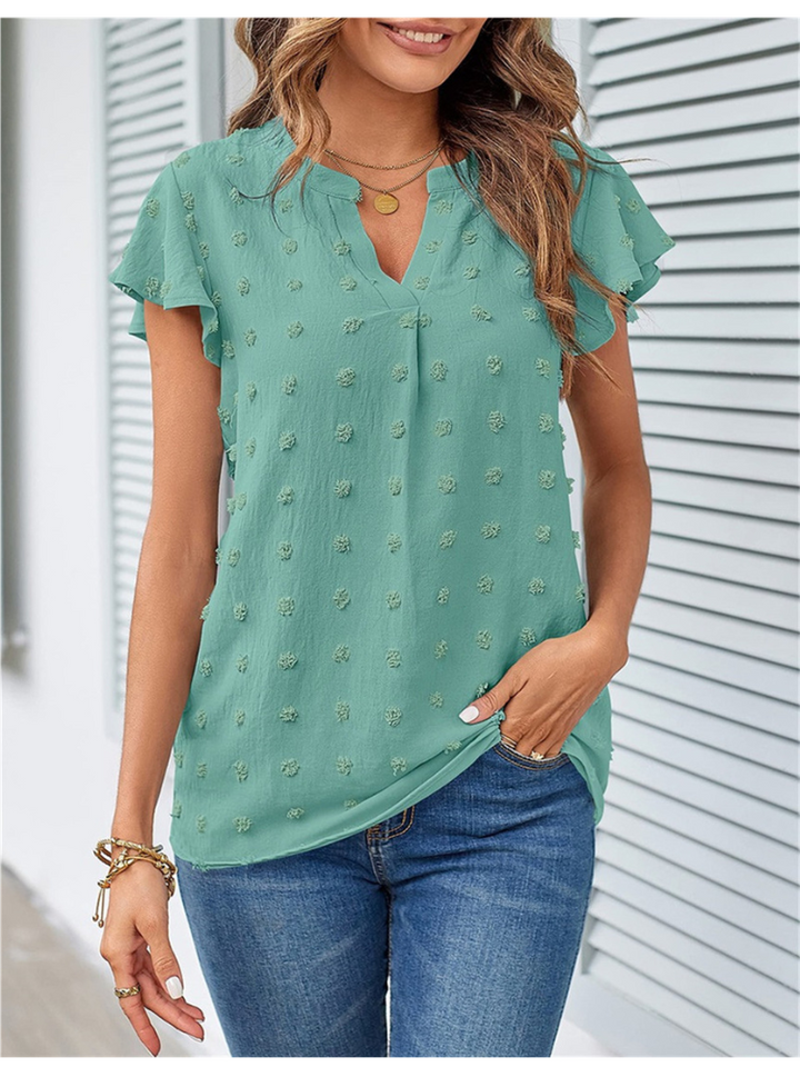 Viviana™ | Blusa con Patchwork e Rouches
