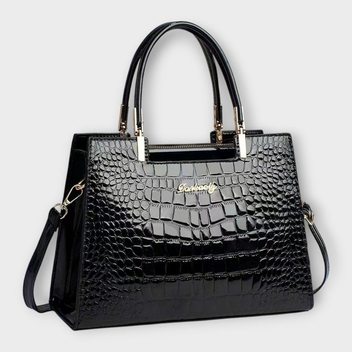 Viviana™ | Borsa a Mano in Pelle di Coccodrillo Lucido