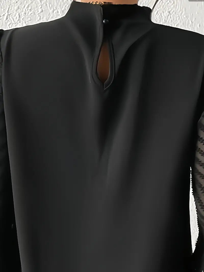 Viviana™ | Top Elegante Plissettato con Maniche in Rete