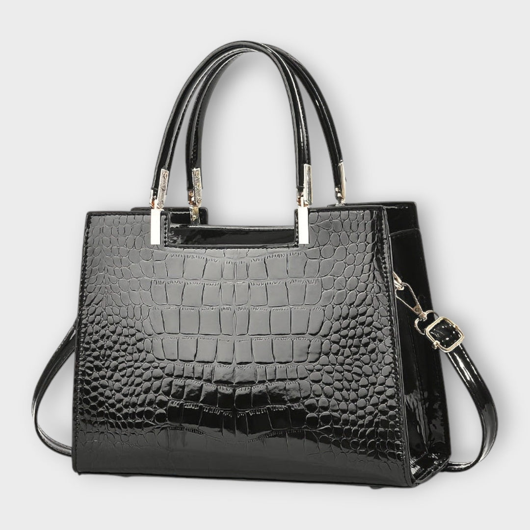 Viviana™ | Borsa a Mano in Pelle di Coccodrillo Lucido
