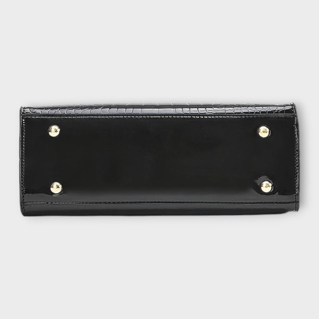 Viviana™ | Borsa a Mano in Pelle di Coccodrillo Lucido