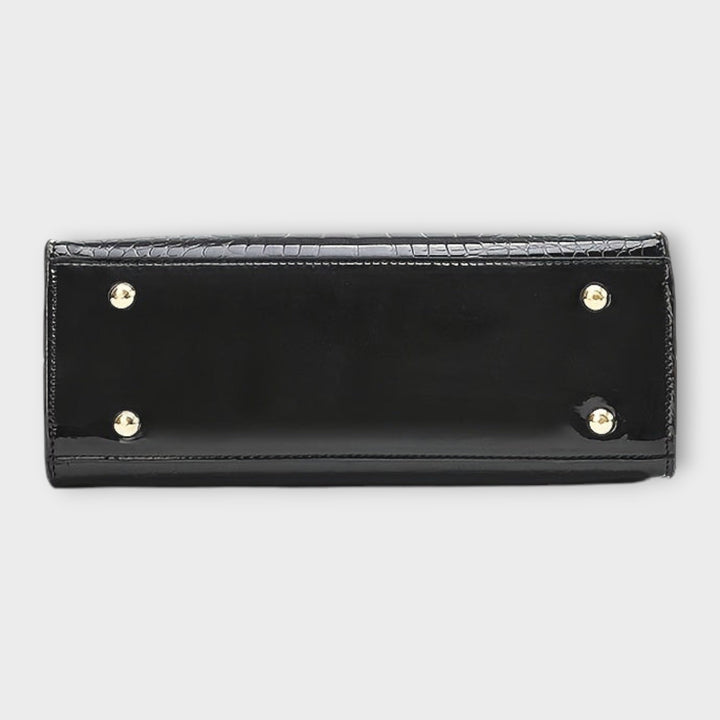 Viviana™ | Borsa a Mano in Pelle di Coccodrillo Lucido